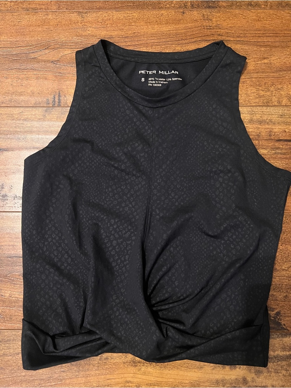 Peter Millar Women’s Black Embossed Performance Tank Size Small EUC